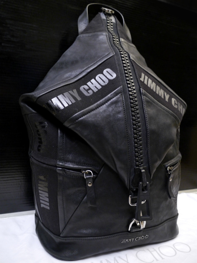 美品 Jimmychoo ジミーチュウ Fitzroy フィッツロイ レザーxキャンバス バックパック リュック 黒 定番fitzroyの希少な異素材mixモデル Dearlive Tokyo ディアライブ東京