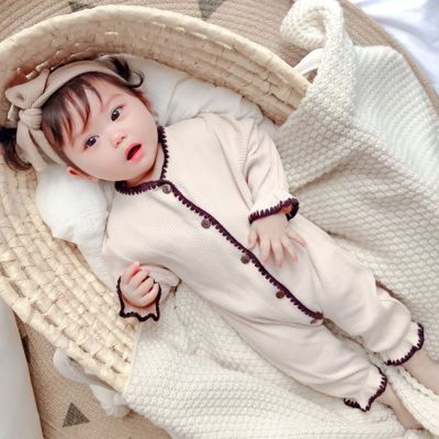 ベビー 赤ちゃん 新生児 キッズ リブ ニット ロンパース 春 秋 2色 出産祝い 可愛い 人気 Dyh海外子供用品 ベビー 赤ちゃん 新生児 キッズ リブ ニット ロンパース 春 秋 2色 出産祝い 可愛い 人気 Dyh海外子供用品