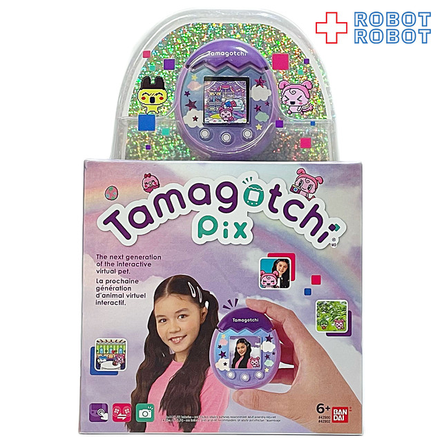 バンダイ Us版 たまごっちピックス Tamagotchi Pix スカイカラー パープル Robotrobot