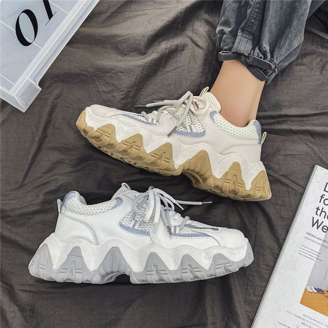 予約販売 ダッドスニーカー メンズ アグリースニーカー 反射板 厚底 靴 白 グレー ベージュ お洒落 カジュアル ストリート 39 40 41 42 43 44 Favoriteselect