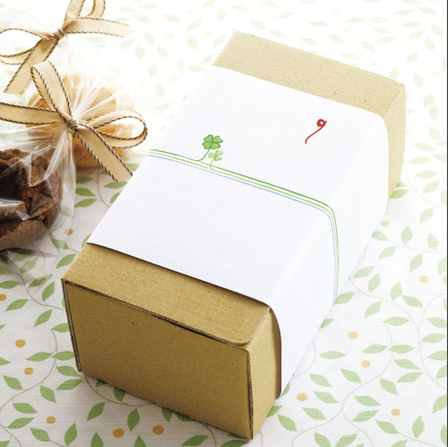 掛紙 熨斗 100枚 キモチを添えて贈る カジュアルのし紙 無地 クローバー モノココロ