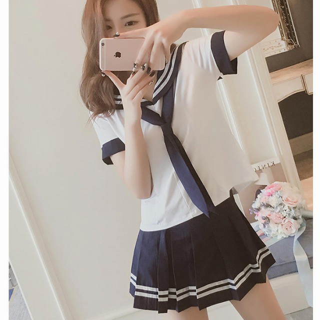 病みかわいい セーラー服 ミニ セクシー 制服 女子高生 学生 コスプレ衣装 セット コスチューム 天使と悪魔 サブカル系ファッション Seasonz