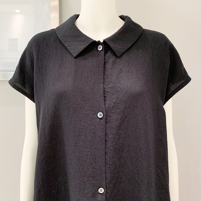 Nooy ヌーイ リネンダブルドレス Nop04ss21 フレンチスリーブ リネンワンピース 麻ワンピース ブラック Selettivo Online Shop