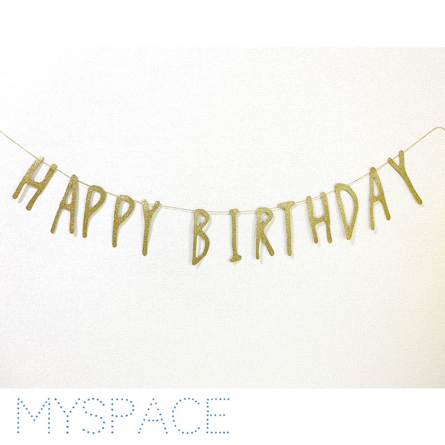 即納 ガーランド シンプル Happy Birthday 誕生日 パーティー 壁飾り Myspace