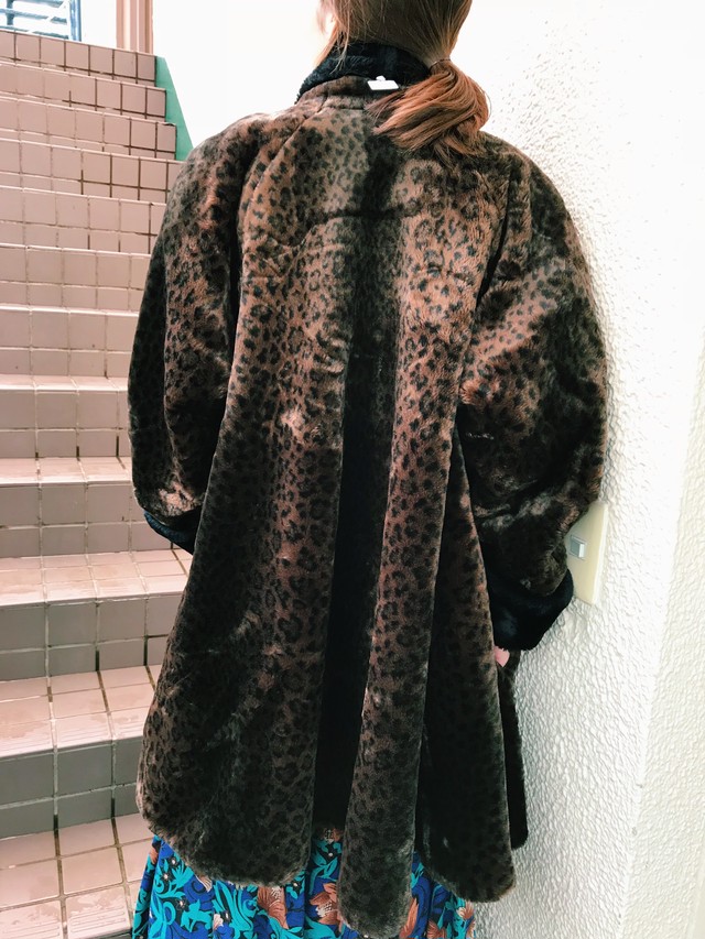 Vintage Leopard Fake Fur Coat ヴィンテージ レオパード フェイク ファー コート Riyad Vintage Shop