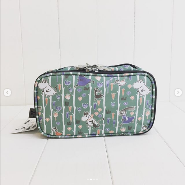 ムーミン Wファスナーポーチ ストライプミント 追跡可能メール便 送料0円 対応商品 M I X Kochi