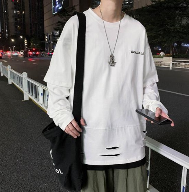 送料無料 ツーピーストレンドシャツ 秋 香港風 Sl321 メンズファッション通販 Shoplight