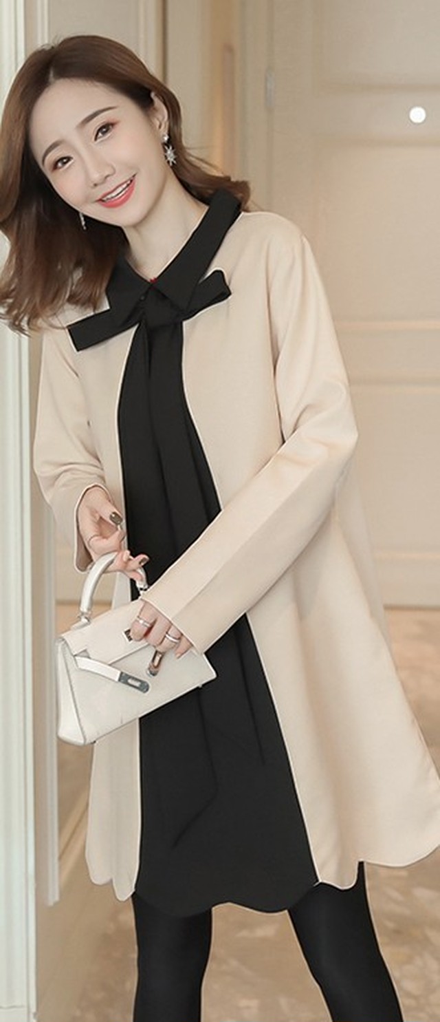 フォーマルワンピース ワンピース レディース バイカラーワンピ フォーマル オフィス カジュアル 入園式 入学式 シンプル 清楚 上品 リボン フレア ショート丈 無地 バイカラー 韓国 オルチャン 韓国ファッション 新作 春夏 春 夏 2colors Ut 470 Musubi Me 韓国