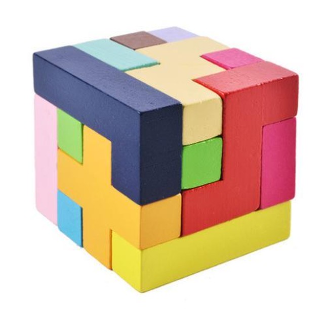 木製知育玩具 ブロック 立体 テトリス 形合わせ パズル 木製おもちゃ 玩具 Happy Comfy Style