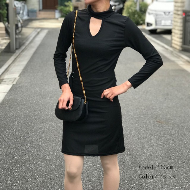 シンプル リブ 無地 ワンピース ロングワンピース リブワンピース レディース チョーカー風ネック 長袖 カットソー ベルト付き 膝上丈 ネット通販 購入 激安 10代 代 30代 40代 春 夏 秋 Roprot ロプロット ファッション レディースアパレル販売 ギフトショップ
