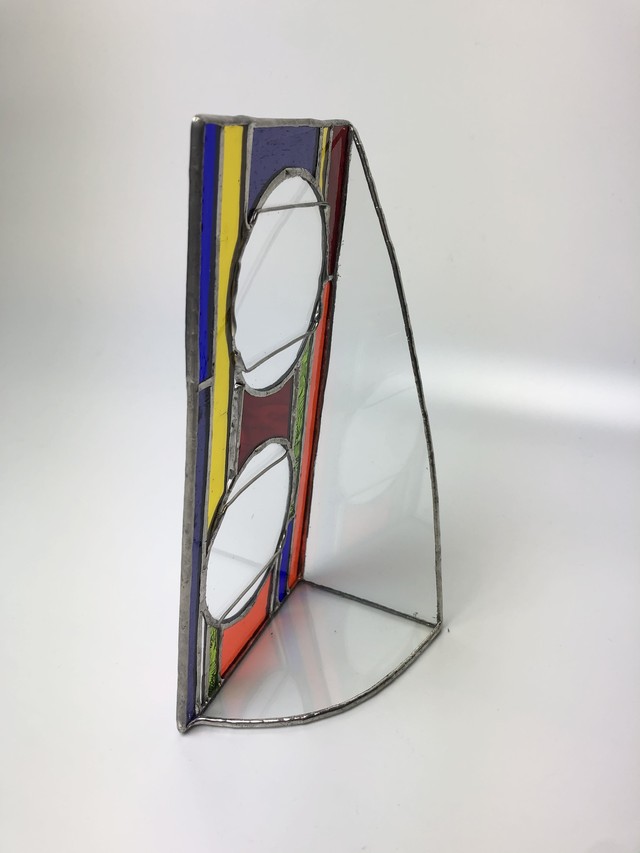 ステンドグラス 丸窓写真立て 派手な幾何学ver Stained Glass Round Window Photo Frame Geometric Polaris