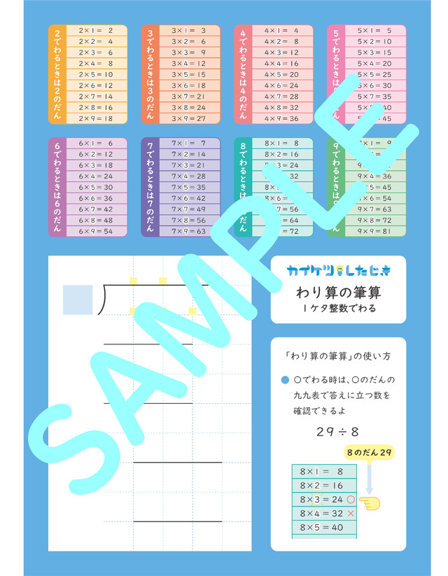 わり算の筆算 １けた カイケツしたじき No 5 エルピス ワン
