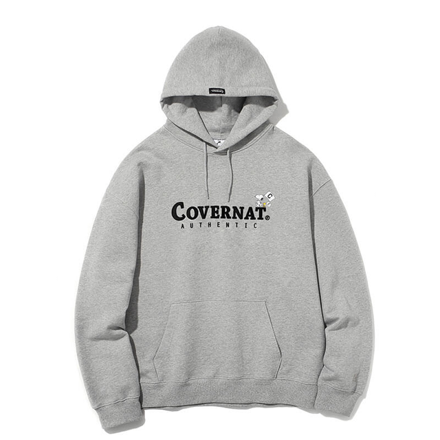 Covernat Covernat X Peanuts 70th Authentic Logo Hoodie Gray 正規品 韓国 ブランド パーカー Bonz 韓国ブランド 代行