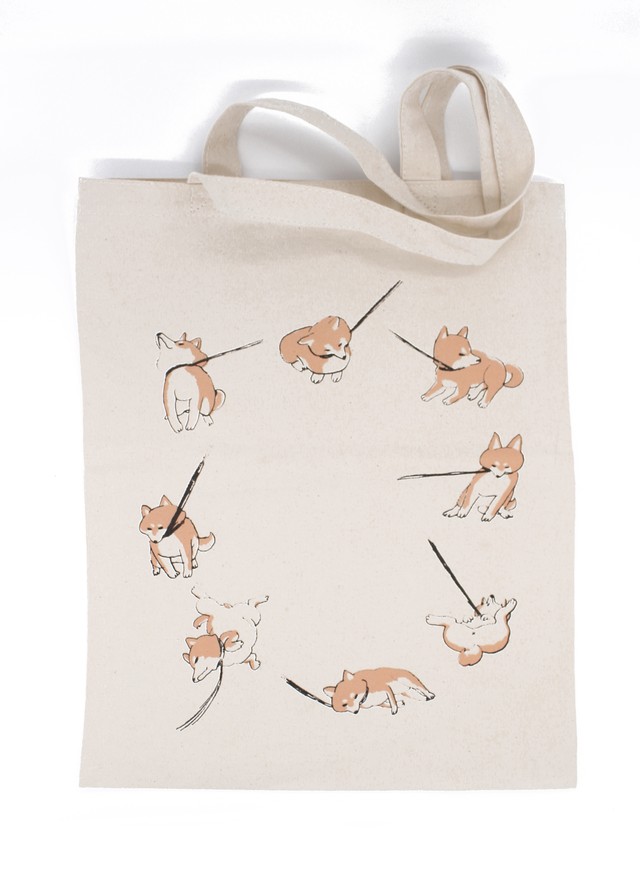 散歩拒否犬トートバッグ Ashitahaikiru