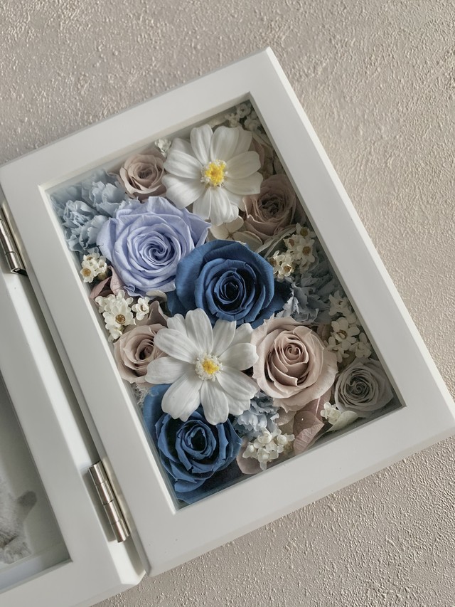 フォトフレーム ネイビー ピンクベージュ Glicina Peony