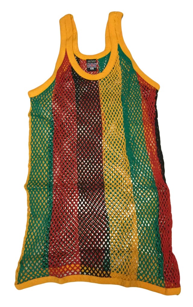 ジャマイカ直輸入 大人気再入荷 編みシャツ メッシュタンクトップ ラスタマン ジャマイカ雑貨 レゲエ雑貨 男女兼用 L Mondy Clothe