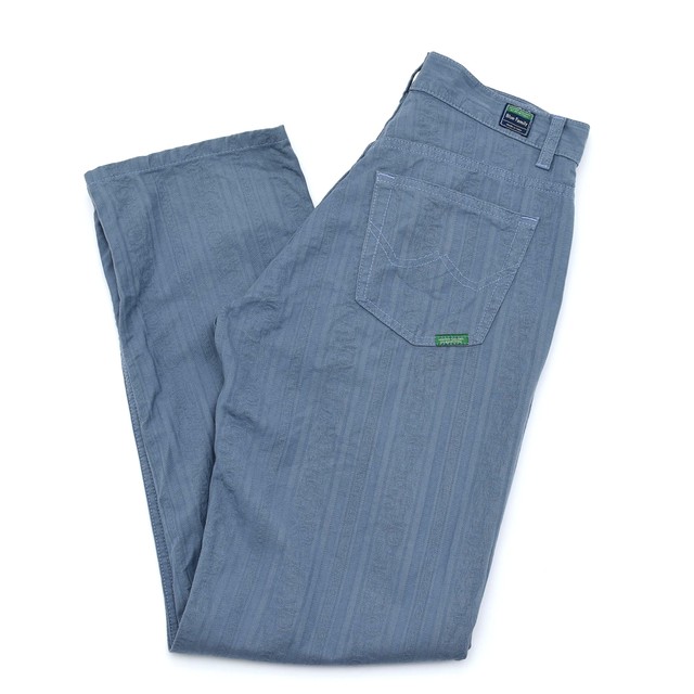90's BENETON blue family jacquard pants
