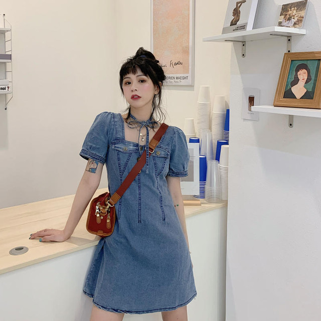 限定品 デニムワンピース レディース 半袖 ひざ下丈 ｖネック ハイウエスト ａライン フロントボタン ポケット 大人可愛い 清楚 フェミニン ガー 速達メール便 Farmerscentre Com Ng