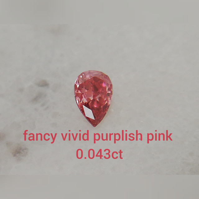 ピンクダイヤモンドルース 0 043ct Fancy Vivid Purplish Pink I1 Cgl Fancy Color