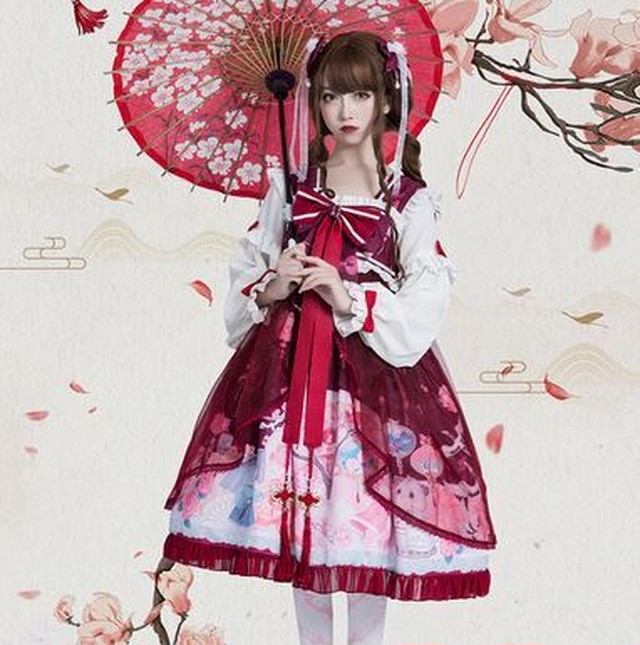 安い割引 質良し Lolita セット ワンピ 和ロリ中華ロリ ひざ丈ワンピース Slcp Lk