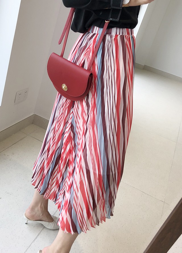 インスタプリーツスカート元気カラー 元気元気カラー プリーツスカート 軽やかサマー 超絶ヘビロテ Instagirls
