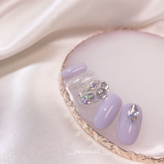 埋め尽くしネイル ビジューネイル 韓国ネイル ネイルチップ Hana Nail