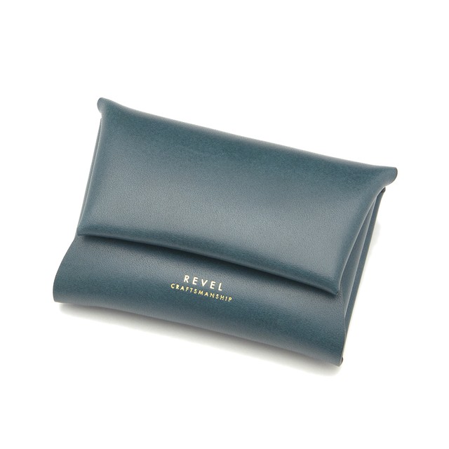 折革ミニ財布 - S.WALLET ブルー