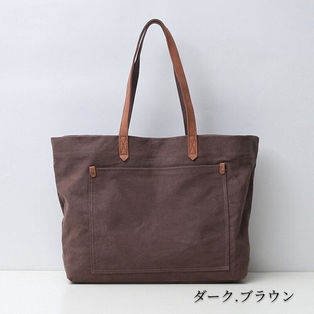 新作 キャンバス 牛革 2way 肩がけ ショルダー 横長トートバッグ レディース Bag House