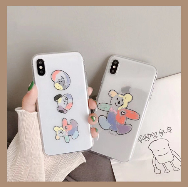 B610 ペア クマ イラスト Iphoneケース Comcomshops