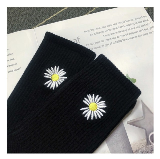 Peaceminusone ピースマイナスワン 花柄 ソックス黒 靴下 男女兼用 Board