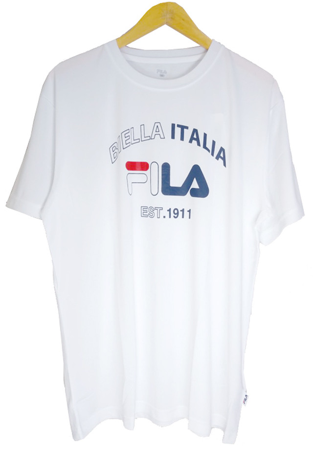 Fila フィラ Fm5317 ホワイト 白 Tシャツ メンズ 半袖 おしゃれ ブランド 吸汗速乾 スポーツウェア 上 人気 黒 白 紺 赤 青 カジュアル シンプル トレーニングウェア ジム トップス カットソー 今でも着れる またまた着れる ファイブスター