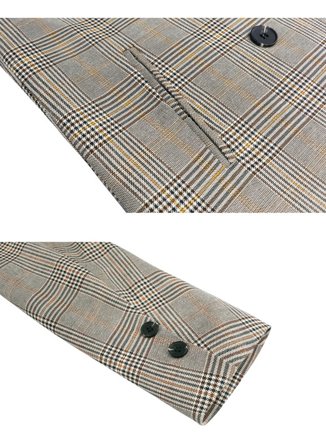 グレンチェックジャケット テーラード レディース チェック柄 かっこいい ブラウン メンズライク ジャケット専門 ノンノン スクリー Nonnon Skry For Ladies Jackets Only