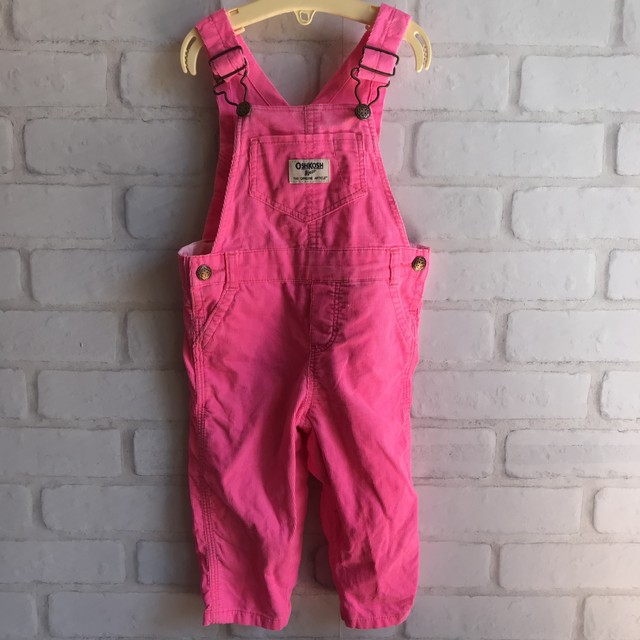 Oshkosh オーバーオール ピンク 12month 80cm 古着屋 Hana