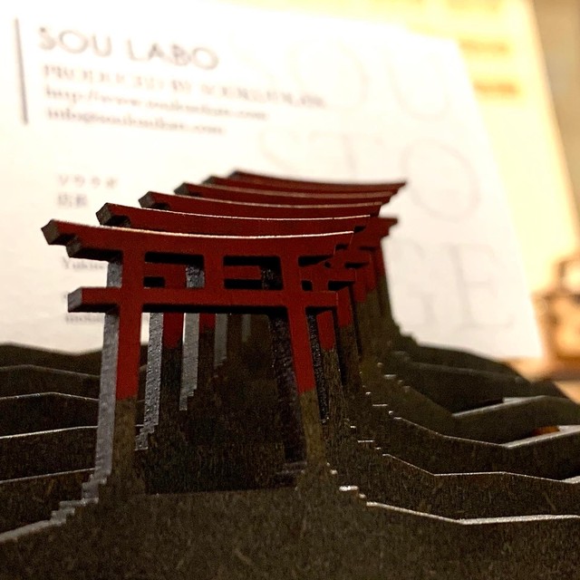 鳥居のカードスタンド 宝くじ置き場 Soulabo