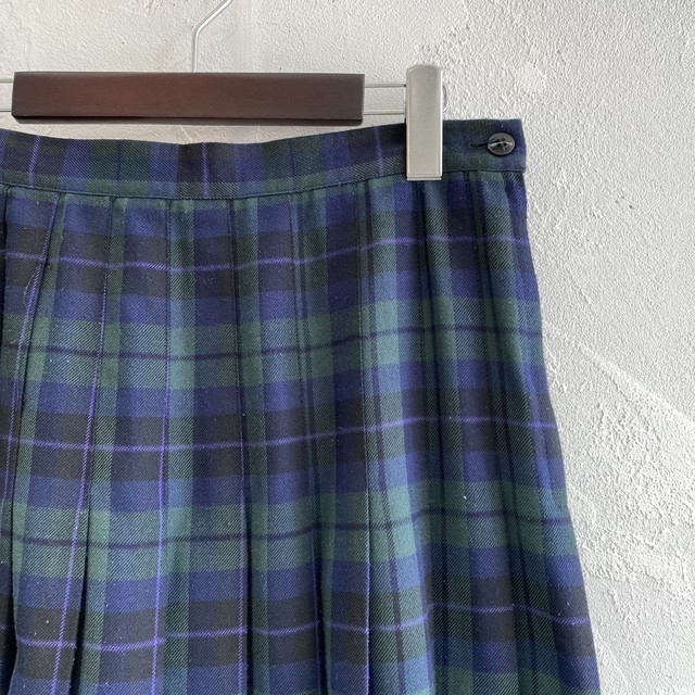 安定の可愛さ プリーツチェックスカート 緑 紺 高円寺古着 Slut Albatross Vintage