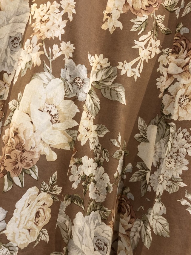 古着 茶色 花柄 レトロ スカート サイズレディースm Flower Pattern Skirt 陽気な古着屋frank