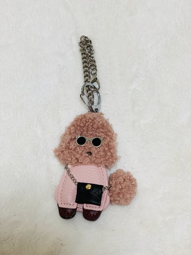 トイプードルキーホルダー ピンク Matthew Co