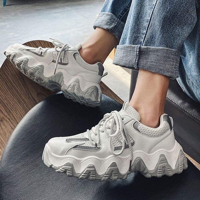 予約販売 ダッドスニーカー メンズ アグリースニーカー 反射板 厚底 靴 白 グレー ベージュ お洒落 カジュアル ストリート 39 40 41 42 43 44 Favoriteselect