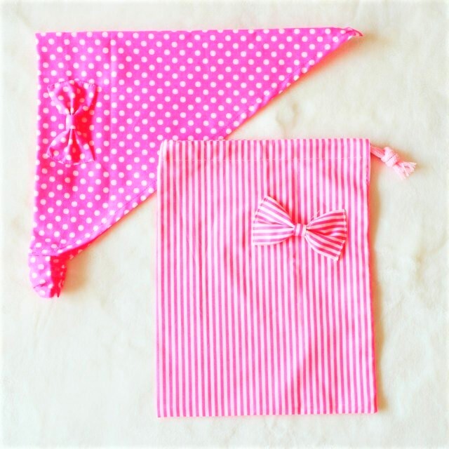 90 110cm いちごとお花のハートポケットエプロンセット スイートピンク いちご日和