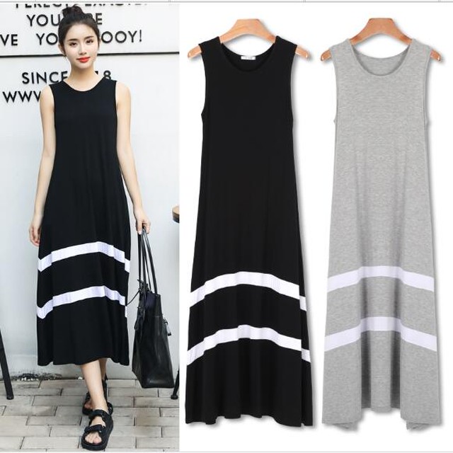 レディースワンピース 4色 ロングワンピース ミモレワンピース フレアワンピース ノースリーブ お洒落 Cn0515 ワンピの里