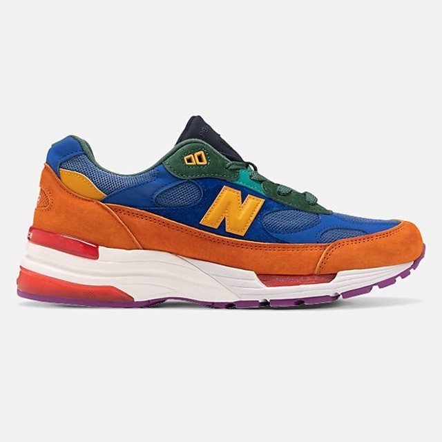 ニューバランス メンズ スニーカー シューズ カジュアル ファション 靴 新作 人気 残りわずか 海外アメリカモデル New Balance Made In Us 992 Orange With Blue Hi808shop