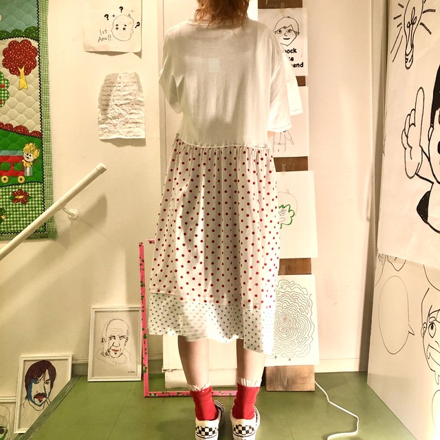 リメイク ドミノピザ ドット Tシャツワンピース Repock Make Recommend