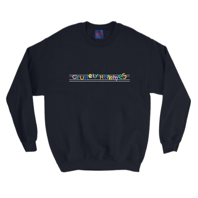 【Crudely Hommes】English Note Rainbow Logo Crew-Neck Sweat