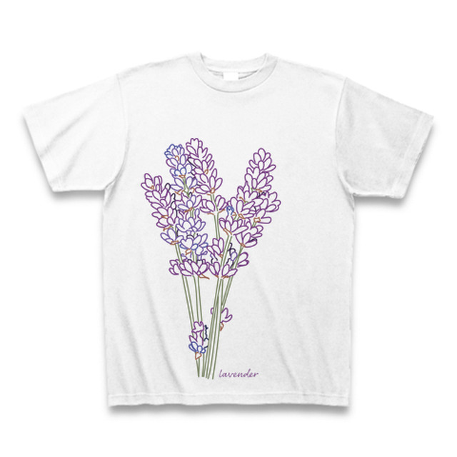 ラベンダー フラワーイラストtシャツ Flowersite