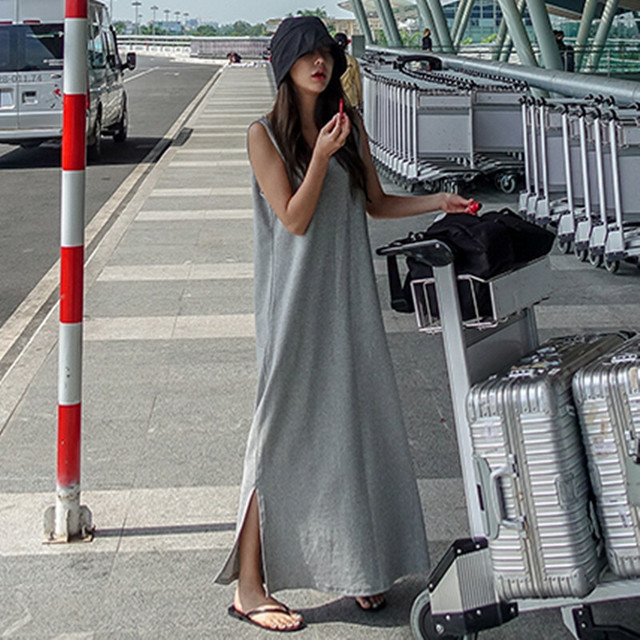 T バックコンシャス 背中あき マキシワンピ ノースリーブ リゾート コーデ ワンピース 夏 ドレス グレー S Xl Raffine ラフィーネ ドレス ブラウス