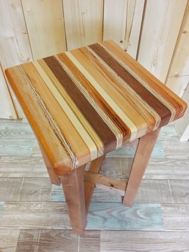 萬猫工房 座面がおしゃれな木製スツール 萬猫商店