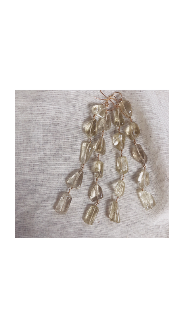 Lemon Quotes Long Pierce レモンクウォーツロングピアス