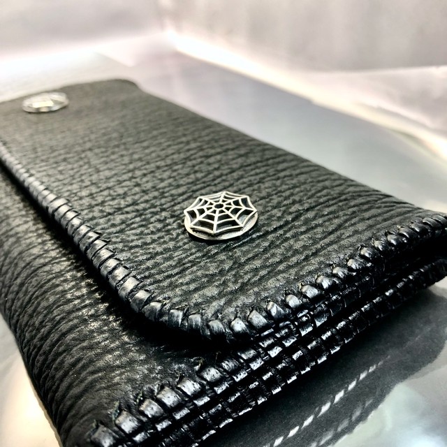 Shark Skin Wallet Spider Web Buttons シャークスキンウォレット スパイダーウェブボタン Godsize