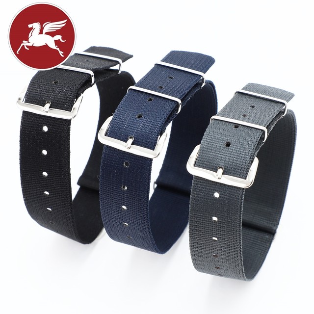 Nato ストラップ ビンテージ ブラック ブルー グレー ナイロン 時計ベルト バンド 3本セット Tenmastraps 天馬 テンマストラップ Tenmastraps 天馬 テンマストラップ