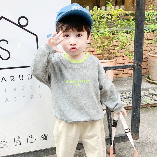 薄手ニット セーター トップス 春 韓国 子供服 こどもふく キッズ ベビー 男の子 人気 無地 英字 80 90 100 110 1 130 取寄 発送目安14 21日営業日 Laff Store For Baby Kids ベビー キッズ 子供服 ショップ情報 配送スケジュール要確認